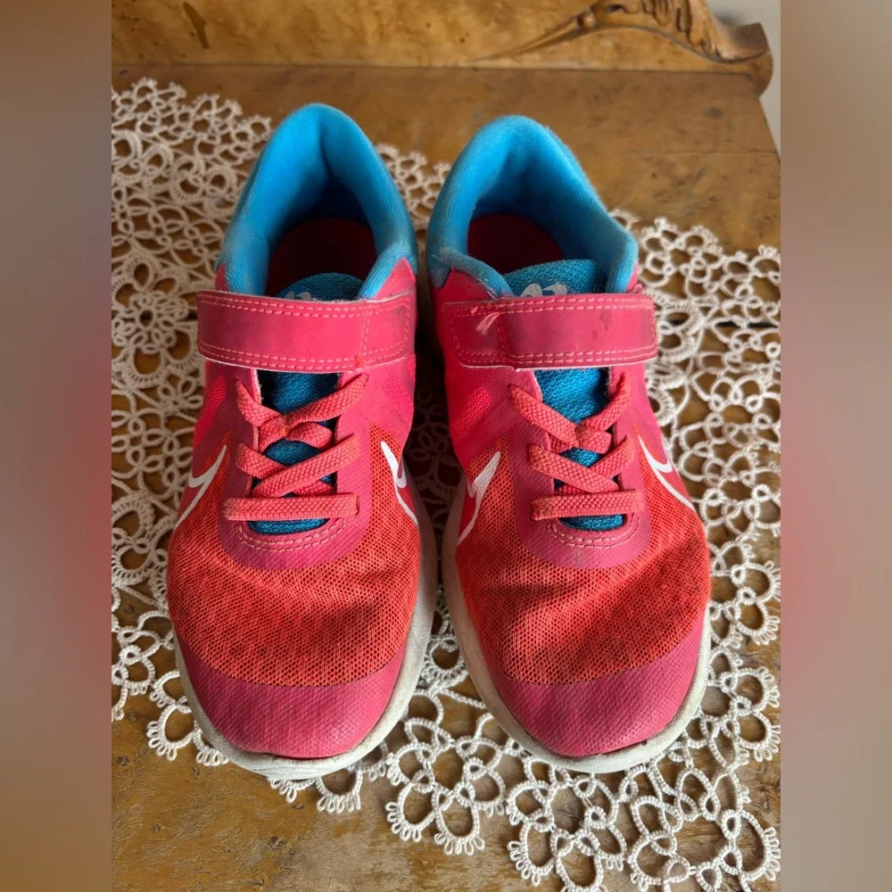 Nike Kids' Pink and Blue Velcro Athletic Sneakers - Picture 2 of 8